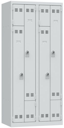 monoblok garderobe 2 kolom grijs