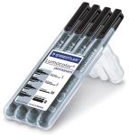 Staedtler PERMANENT MARKER ZWART SET 4X