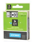 Dymo D1 tape 9 mm x 7 m, zwart/transpara