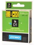 Dymo D1 tape 9 mm. x 7 m. zwart/geel
