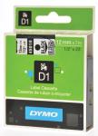 Dymo D1 tape 12 mm x 7 m, zwart/transpar