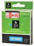 Dymo D1 tape 12 mm x 7 m, rood/wit