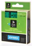 Dymo D1 tape 12 mm x 7 m, zwart/groen
