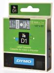 Dymo D1 tape 12 mm x 7 m, wit/transparan