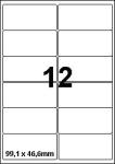 DBS etiketten 99,1 x 46,6mm, 12 perblad,
