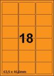 DBS etiketten 63,5x46,6mm, 18 per blad, 