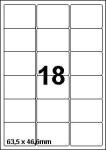 DBS etiketten 63,5 x 46,6 mm, 18/blad wi