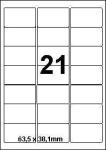 DBS etiketten  63,5 x 38,1 mm, 21/blad w