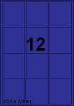 DBS etiketten 63,5 x 72 mm, 12/blad, bla