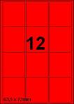 DBS etiketten 63,5 x 72 mm, 12/blad, flu