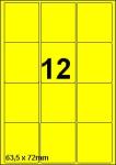 DBS etiketten 63,5 x 72 mm, 12/blad, flu