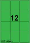 DBS etiketten 63,5 x 72 mm, 12/blad, gro
