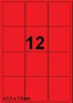 DBS etiketten 63,5 x 72 mm, 12/blad, roo