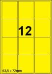 DBS etiketten 63,5 x 72 mm, 12/blad, gee
