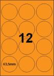 DBS etiketten diam. 63,5 mm fluo oranje,