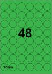 DBS etiketten 32 mm dia, 48 per blad, gr