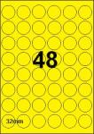 DBS etiketten 48 x 32 mm, dia, geel, 100