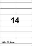 DBS etiketten 105 x 38,1 mm, 14 perblad,