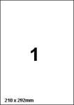 DBS etiketten 210X292mm, 1/blad, wit afn