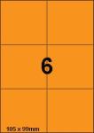 DBS etiketten 105 x 99 mm, 6 per blad, f