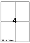 DBS etiketten 99,1x139 mm , 4/blad,wit, 