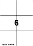DBS etiketten 105 x 99 mm, 6 per blad, w