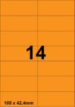 DBS etiketten 105x42,4 mm, 14 per blad, 