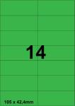 DBS etiketten 105 x 42,4 mm, 14 perblad,