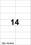 DBS etiketten 105 x 42,4 mm, 14/blad, wi