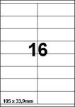DBS etiketten° 105 x 33,9 mm, 16 per bla