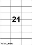 DBS etiketten 70 x 42,4mm, 21 per blad, 