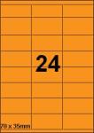 DBS etiketten 70x35 mm, 24 per blad, flu