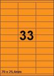 DBS etiketten 70x25,4 mm, 33 per blad, f