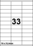 DBS etiketten 70 x 25,4 mm, 33/blad, wit