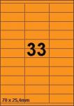 DBS etiketten 70 x 25,4 mm 33 per blad oranje 200 vel