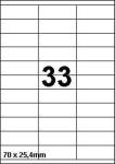 DBS etiketten° 70 x 25,4 mm, 33 perblad,