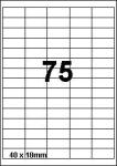 DBS etiketten laser/inkjet 40x18 mm, 75/