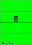 DBS etiketten 105 x 71 mm, 8/blad,fluo g