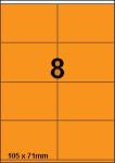 DBS etiketten 105 x 71 mm, 8/blad,fluo o