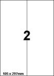 DBS etiketten 105 x 297 mm, 2 per blad, 