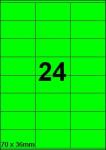 DBS etiketten 70 x 36 mm, 24/blad,fluo g