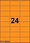 DBS etiketten 70 x 36 mm, 24/blad,fluo o
