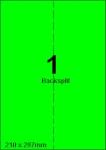 DBS etiketten 210x297mm, backsplit,fluo 