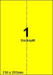 DBS etiketten 210x297mm, backsplit,fluo 
