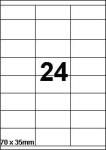 DBS etiketten° 70 x 35 mm, 24 per blad, 