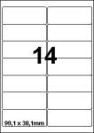 DBS etiketten 99 x 38,1mm, 14/blad,wit s