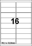 DBS etiketten 99,1 x 33,9 mm 16/blad wit
