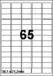 DBS etiketten 38,1 x 21,2 mm 65/blad wit