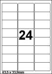 DBS etiketten 63,5 x 33,9 mm 24/blad wit