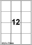 DBS etiketten 63,5 x 72 mm 12/bladwit su